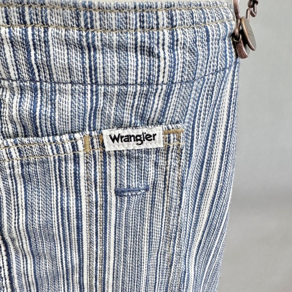 Wrangler‎ Striped Straight Leg Overalls Blue White Classic Workwear Style Medium - Picture 16 of 16